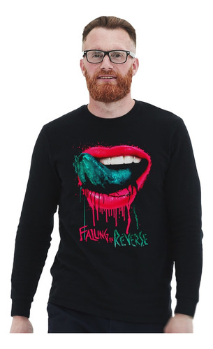 Polera Ml Falling In Reverse Lips Punk Impresión Directa