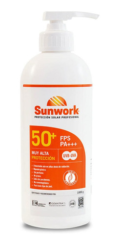 Protector Solar Gel Sunwork 50+ Sunwork