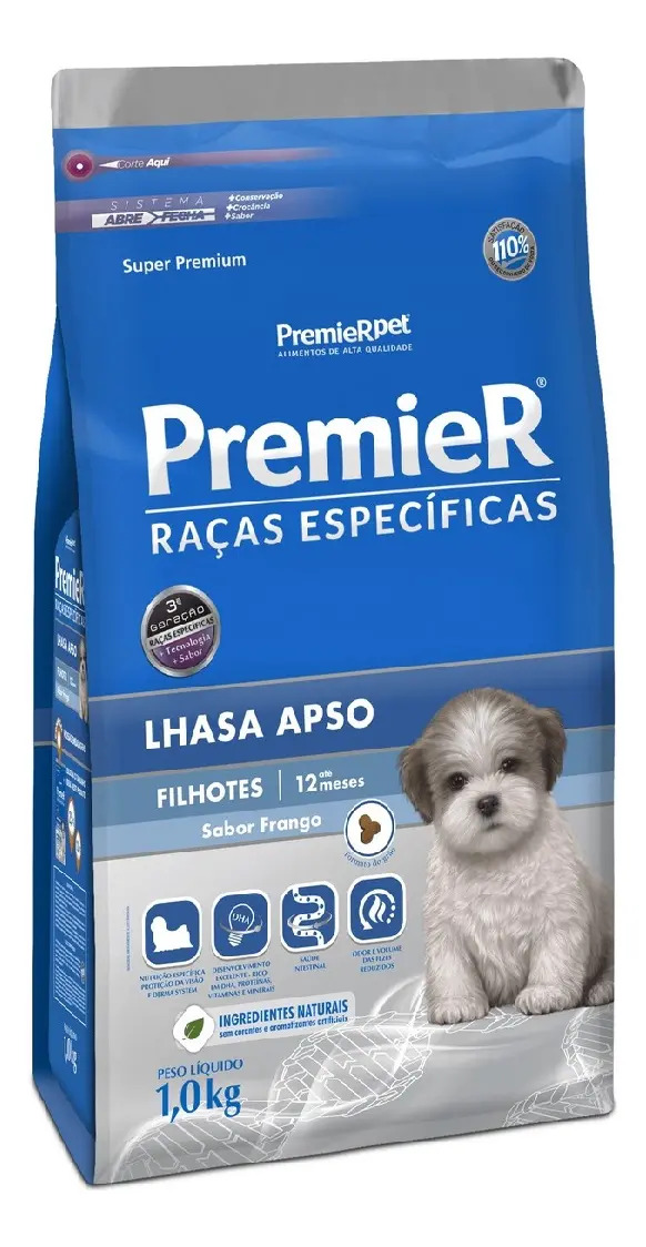 Ração Premier Super Premium Para Filhotes de Lhasa Apso 1 kg