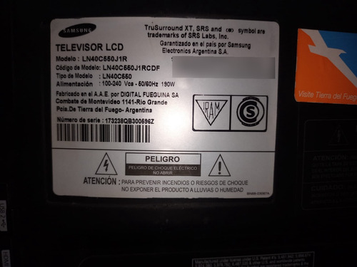 Lcd Samsung Ln40c550j1r (Usado)