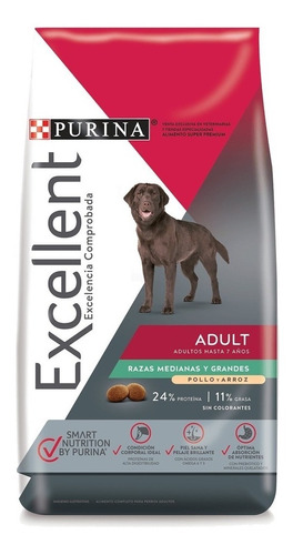 Alimento Excellent Adult para perro adulto de raza mediana y grande sabor pollo y arroz en bolsa de 8kg