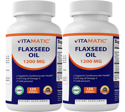 Vitamatic Aceite De Linaza Omega 3 120 Cáp