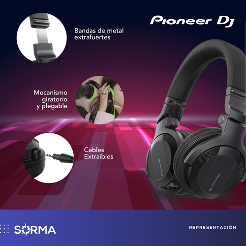 Imagen 3 de 8 de Auriculares Pioneer Hdj-cue1 Negro Flexible Resistente
