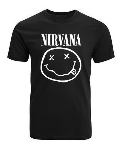 Polera Nirvana Negra Kurt Cobain Unisex Algodón Calidad