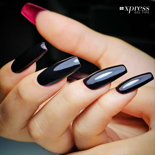 Nail Factory Xpress Gel Tips Caja 330 Pz Sistema Soft Gel Color Cristal Mixto Coffin-almond-square