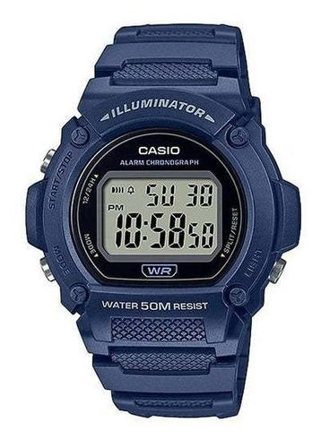 Reloj Casio W-219h-2a Azul Wr 50m Crono Casio Centro