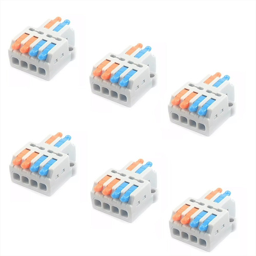 6 X Conector Terminal Rápido Universal D2-4, 250v, 16a Ac