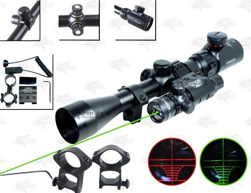 Laser Mira 6-24x50 Verde Telescopica Verde Rojo Iluminacion