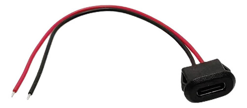 5 Conector Tipo C Jack Hembra Usb Hembra Chasis C Negro