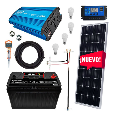 Kit Solar 690 Watts, Batería Akku, Completo Listo Para Usar