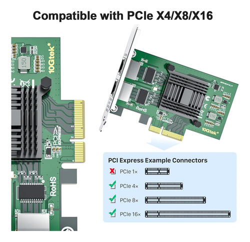 10gtek Intel 82576 Chip 1 G Gigabit Ethernet Adaptador