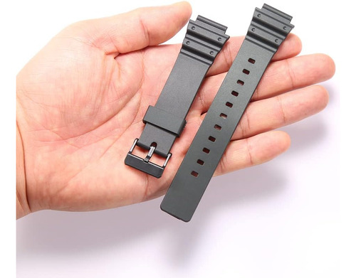 Correa De Caucho Negra Adecuada Para Casio Mrw-200h.
