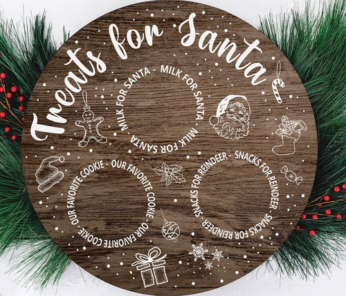 Plato De Madera Para Galletas De Navidad