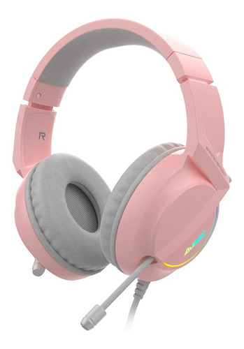 Imagen 2 de 9 de Audifonos Gamer 7.1 Usb Led - Ajazz Ax365 Rosado