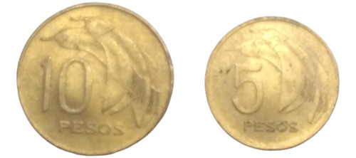  Monedas Uruguay 10 Y 5 Pesos 2 Piezas Años 60's Envío $60