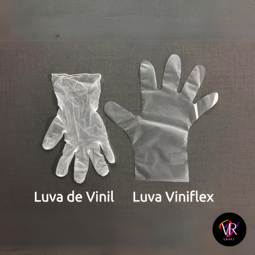 Luvas descartáveis Vabene Viniflex cor transparente tamanho P de elastômero termoplástico x 100 unidades