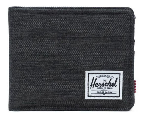 Billetera Herschel Roy color black crosshatch de poliéster 600d - 8.9cm x 11.1cm x 1.2cm