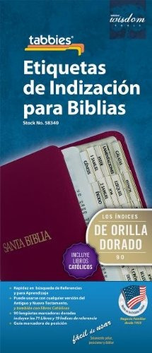 Book : Spanish Catholic Bible Tab: Clear Tab With Gold Ce...