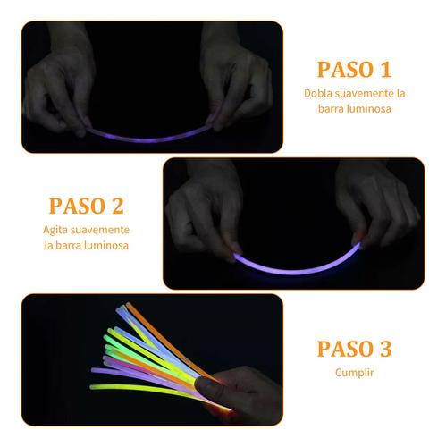 100 Pulseras Neón Fosforescente Fiestas Eventos Glow Stick