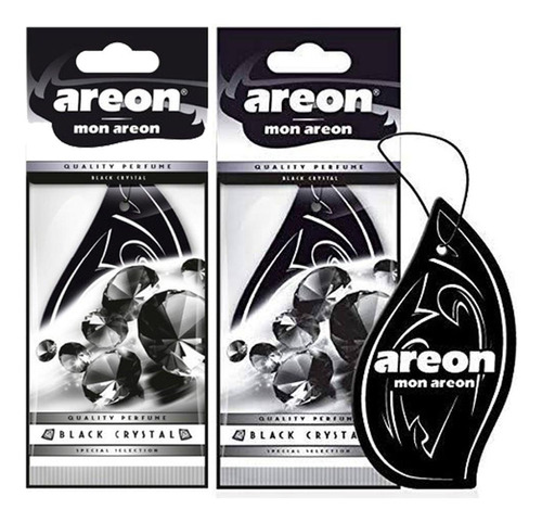 Kit 2 Perfumes Carro Cheirinho Areon Black Crystal