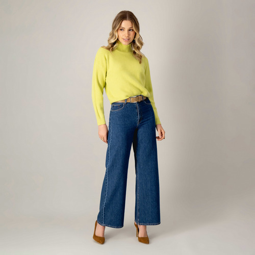 Blusa Suéter Tejido Cuello Mao Para Mujer