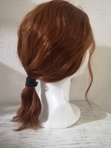 Peluca Pelirroja Corta Naranja Cabello Rizado Curly Color café Tamaño de la base unitalla