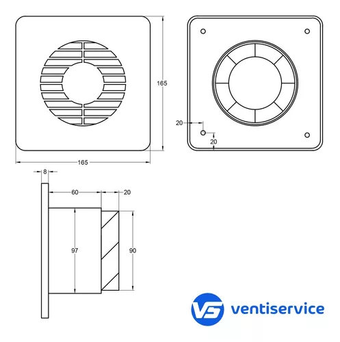 Extractor Baño Cocina Ø 4 '' I 10 Cm Para Pared Y Vidrio