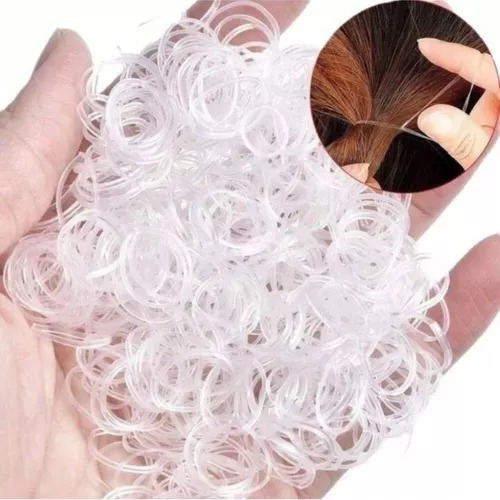 400 Elásticos Silicone Transparente Grosso Liguinha Xuxinha Incolor