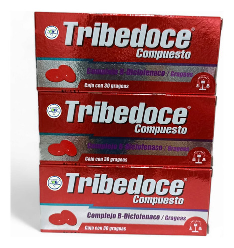 3 Tribedoce Compuesto Complejo B Diclofenaco C/30 Grageas