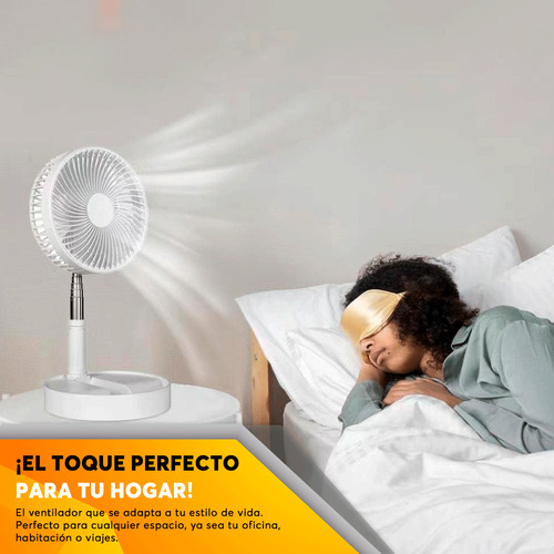 Ventilador Solar Portátil Recargable 6w Blanco 8 Con Panel