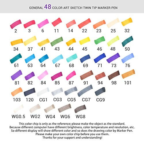 Arrtx Marcadores De Punta Doble Base 48 Colores De Alcohol,