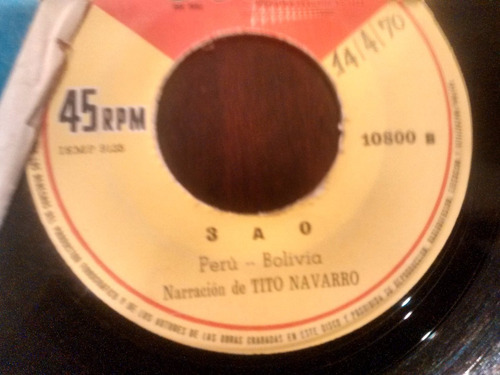 Vinilo Single De Peru Campeon - Peru Bolivia 3-0 ( P74