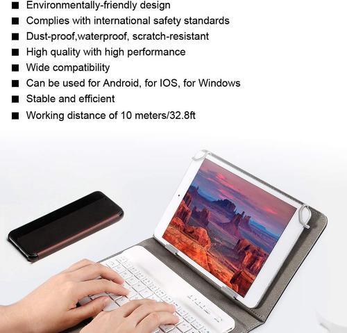 Teclado Bluetooth Portatil Teclado De 10 Pulgadas + Funda...