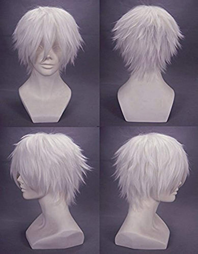 Gorro De Pelo Anogol Y Peluca Corta Para Hombre, Blanco P...