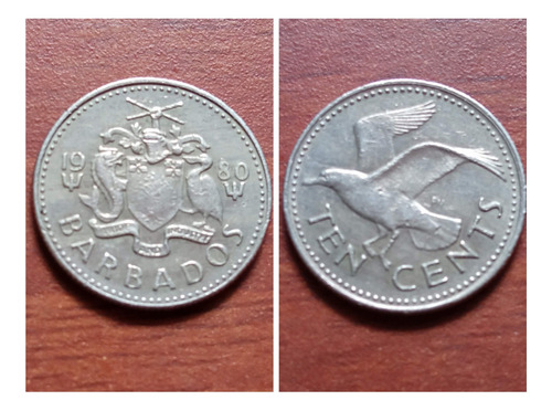 Moneda 10 Centavos, Barbados 1980.