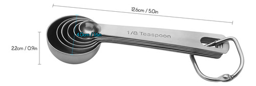 Juego De Cucharas Medidoras De Metal De Acero Inoxidable, 6