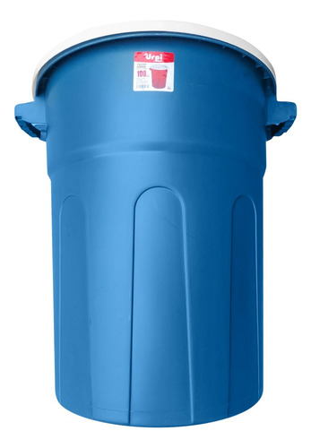 Tacho De Basura Con Tapa De 100 Litros Azul
