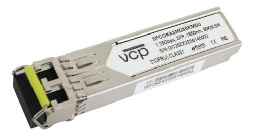 Módulo Sfp Monomodo 1.25gbps Para Conector Lc Dúplex 80 Km