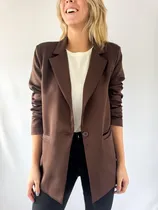 Comprar Blazer Crepe Lulyna Mujer Saco Forrado Con Hombreras