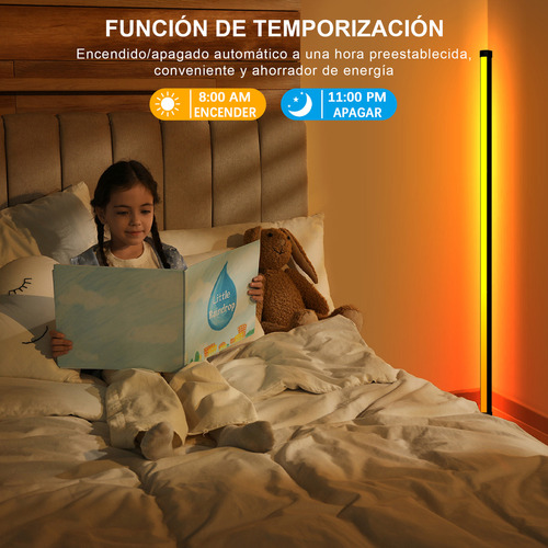 Cozylady Lámparas De Piso 1.6m Rgbic Bluetooth App Control Sincronización De Música Blanco