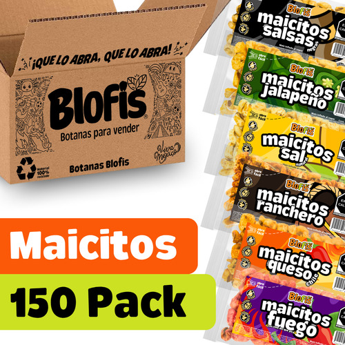 Maicitos Inflados Al Vapor Blofis 150 Pz Botana En Mayoreo
