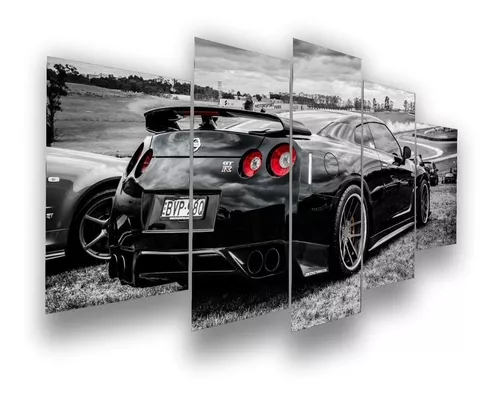 Quadro Carro Gtr Nissan 5 Peças Quarto Sala 115cm X 60cm