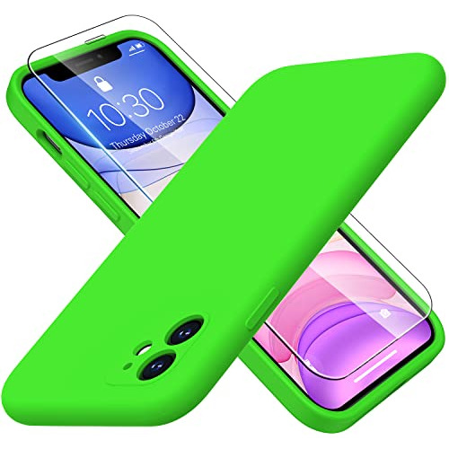 Funda Para iPhone 11 Bright Verde 6.1 Pulgada Silicon Liquid