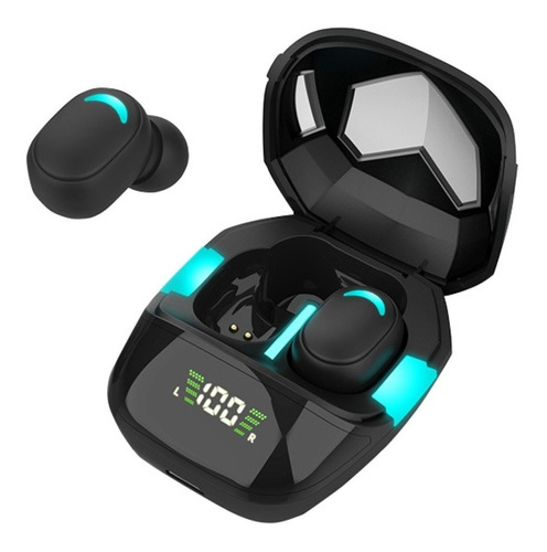 Auriculares inalámbricos duales Bluetooth 5.0, versión premium, color negro, color claro, azul