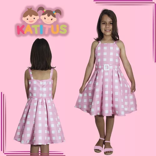 Vestido de princesa xadrez infantil, traje de filme quente para