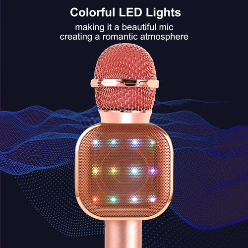 Altavoz De Micrófono Portátil Inalámbrico 3 En 1 Con Led Par