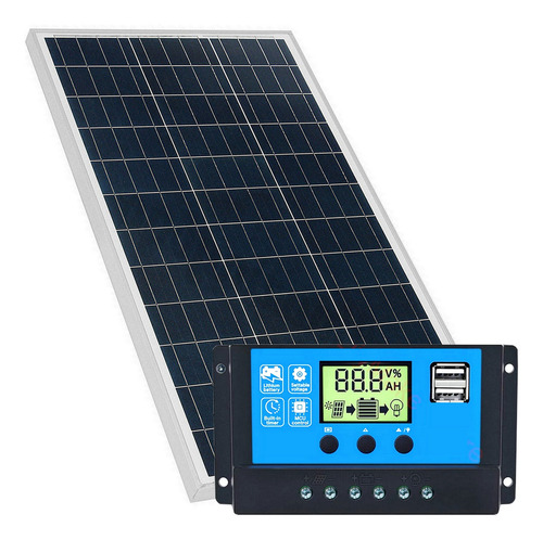 Panel Solar Policristalino 80watt + Regulador Pwm Usb