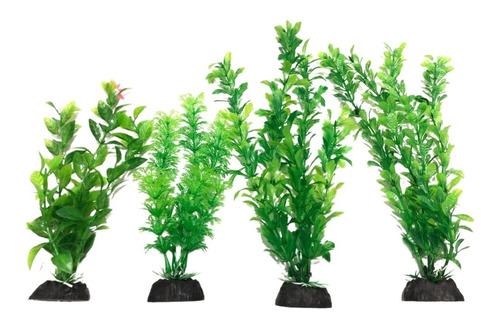 Planta Artificial Aquário Kit Nature Green 02 20cm E 02 30cm