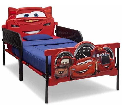 Niño Rayo Mcqueen Rojo Base 1x2 Mt Cama Infantil Individual