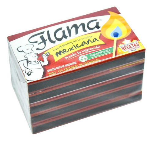 Paquete 5 Cajas De Fósforos/cerillo Flama Con 115 Fósforos